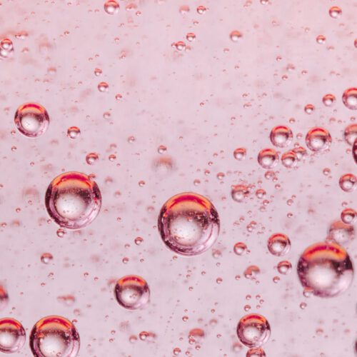 Bubbles in pink pectin gel