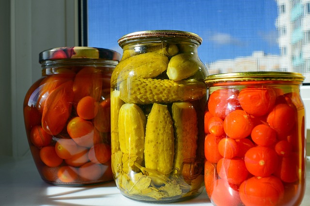 Jars of pickles