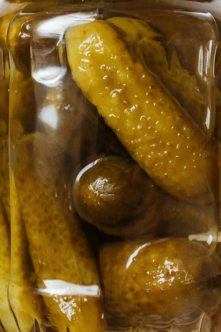 A jar of pickled gherkins