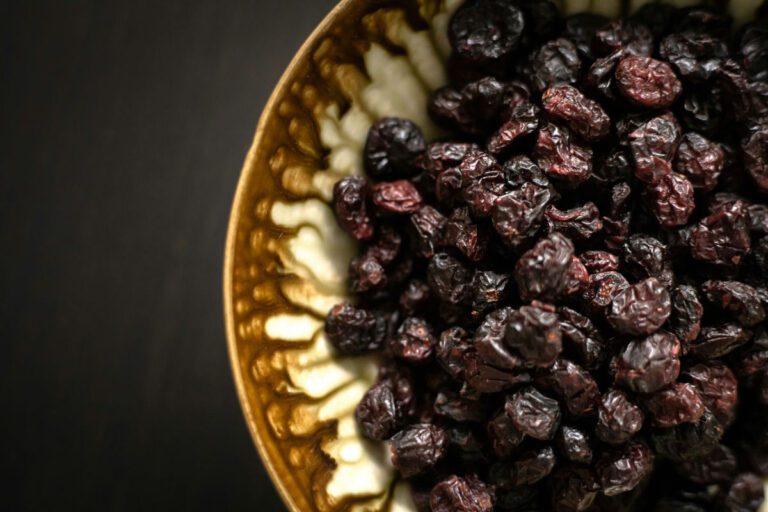 Dried fruit in a decorative bowl